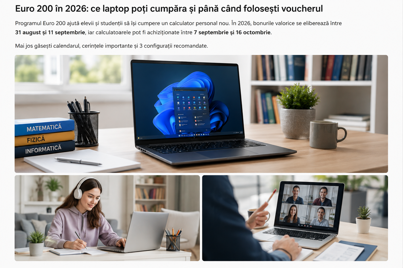 Bon valoric Euro 200 folosit pentru cumpărarea unui laptop mai performant